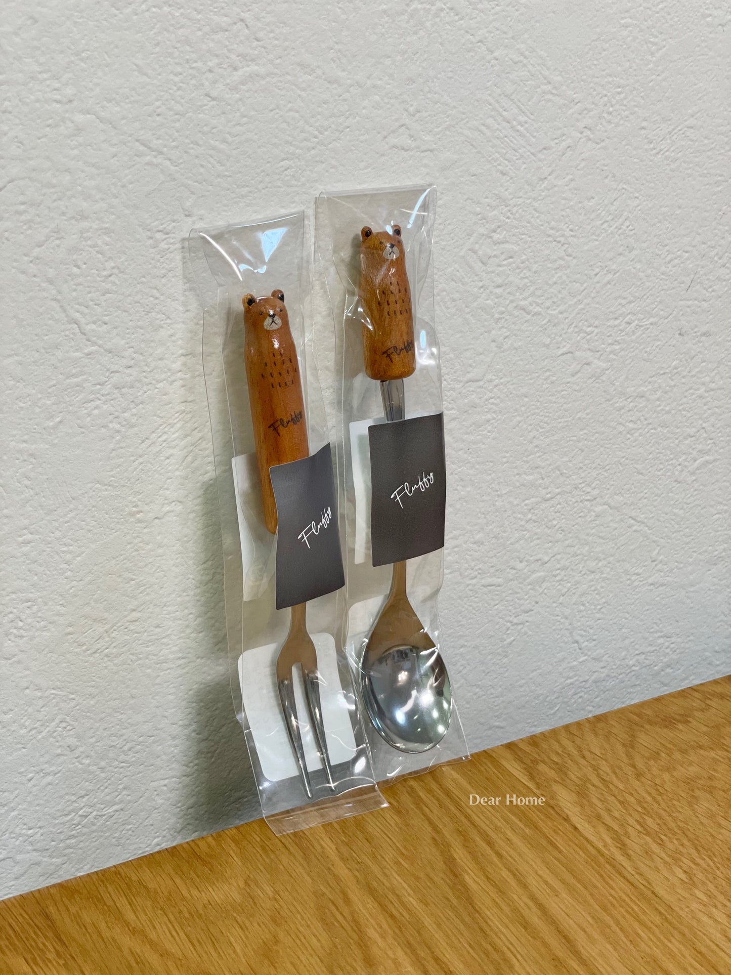 日本製 ❘ Fluffy天然木製動物甜品叉 (12cm)