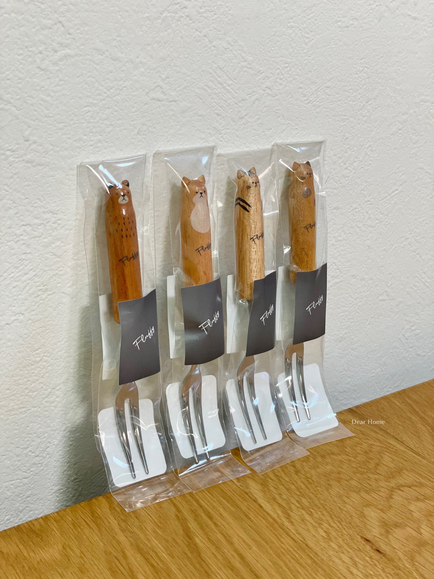 日本製 ❘ Fluffy天然木製動物甜品叉 (12cm)
