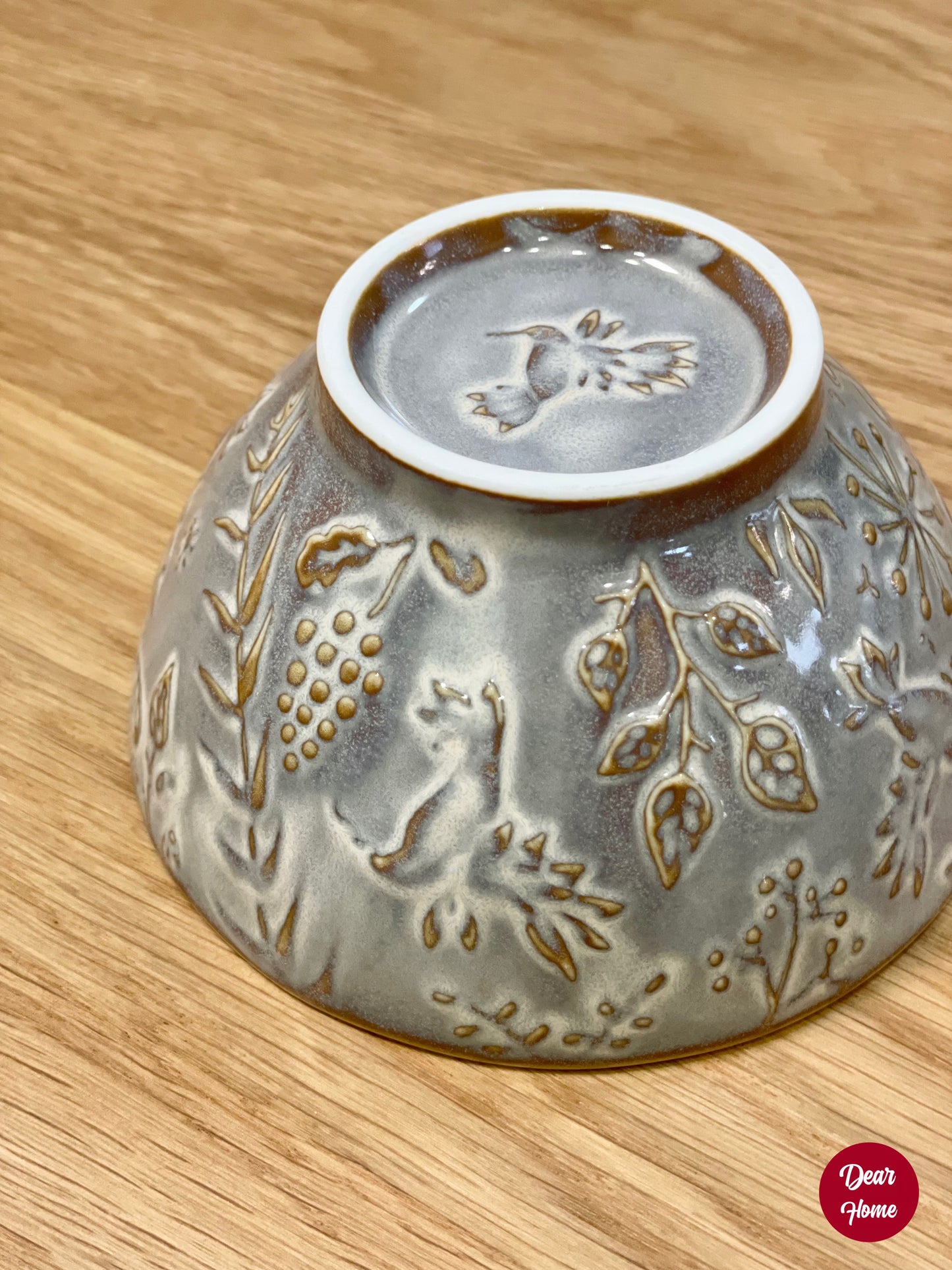 日本製 ❘ 美濃燒蜂鳥浮雕飯碗 (12.5cm)
