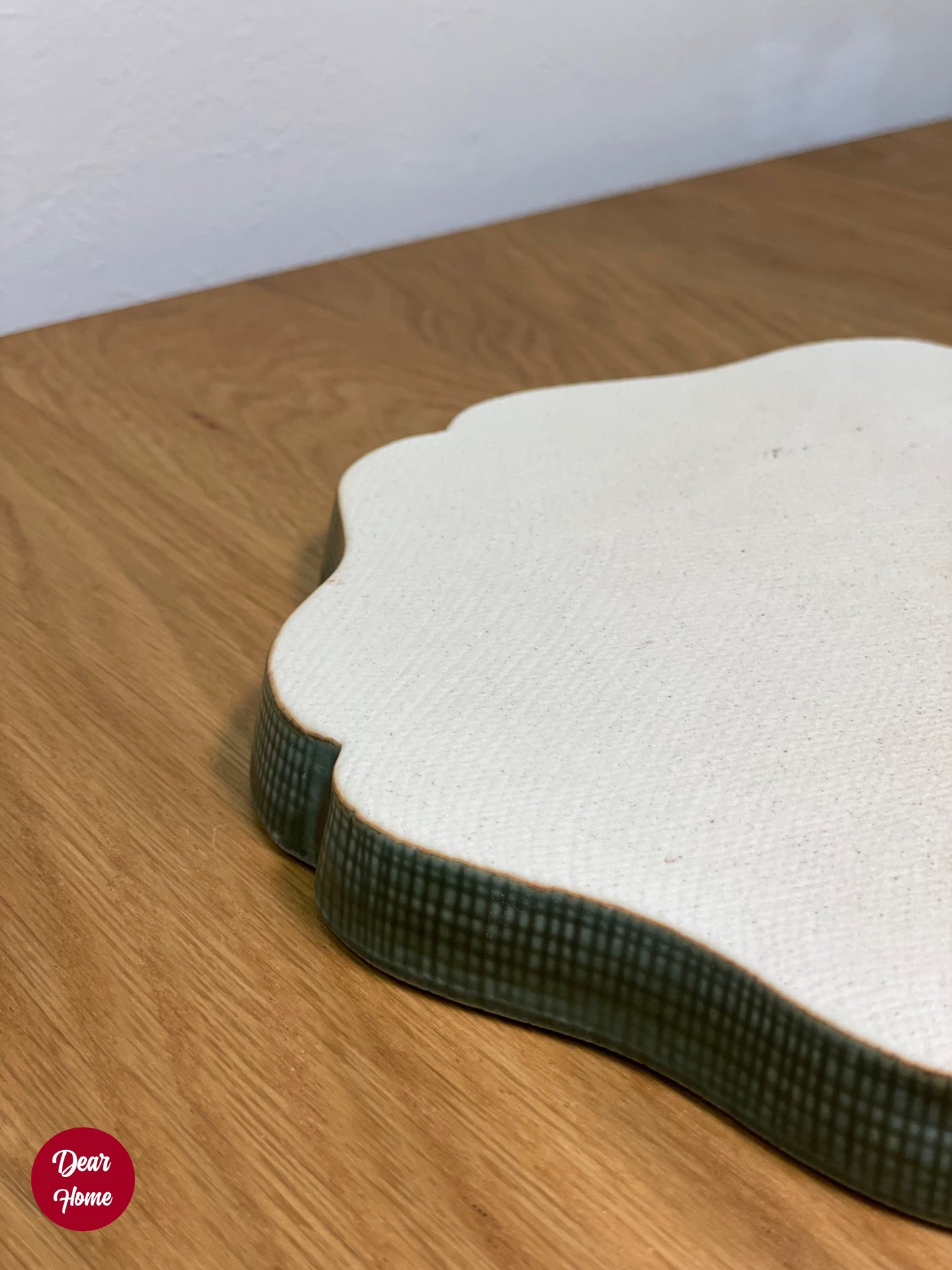 日本製 ❘ Rinka系列花形織紋美濃燒餐碟 (GY)