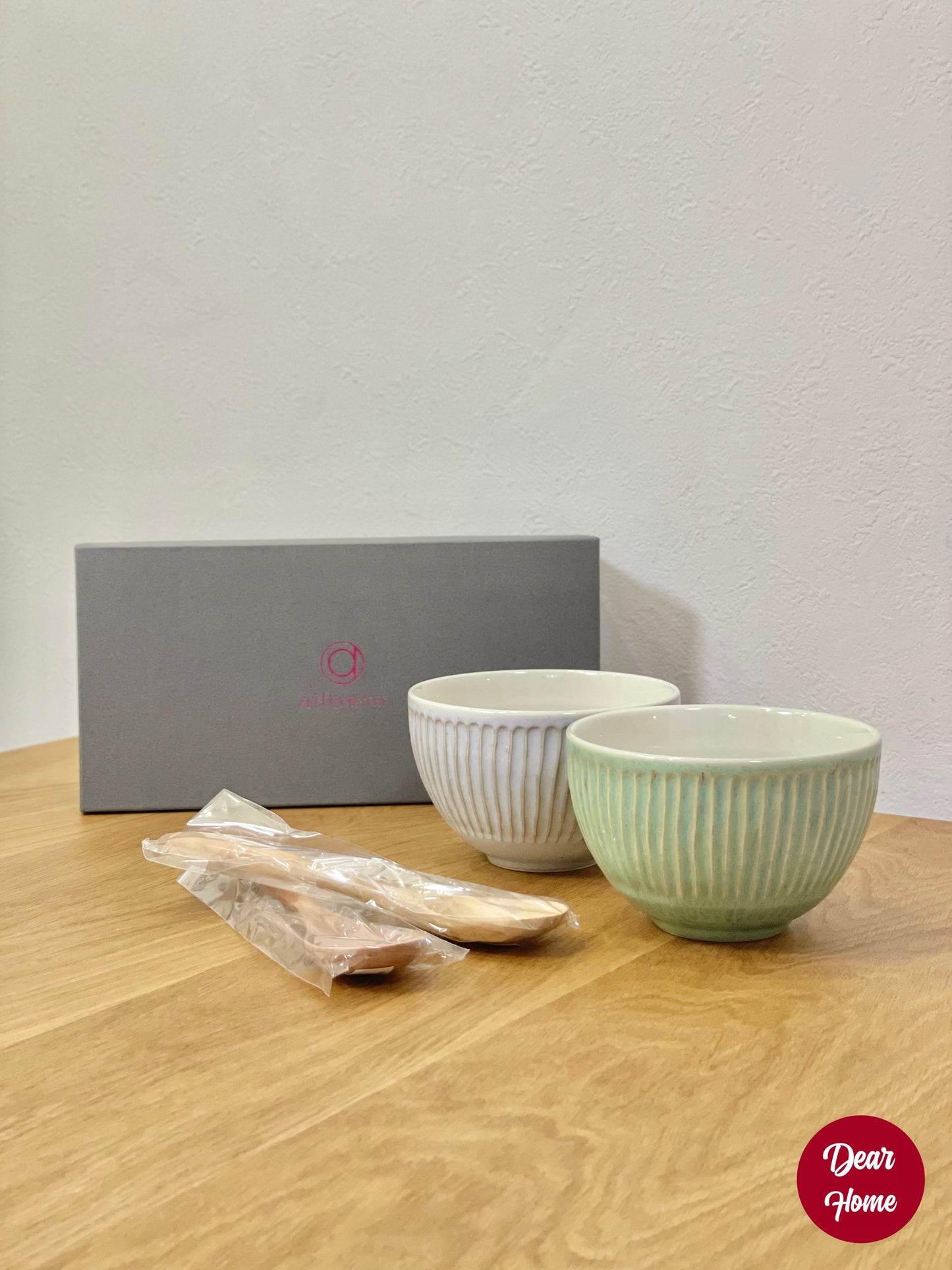 日本製 ❘ Ripple系列美濃燒對碗禮盒 (連木匙)
