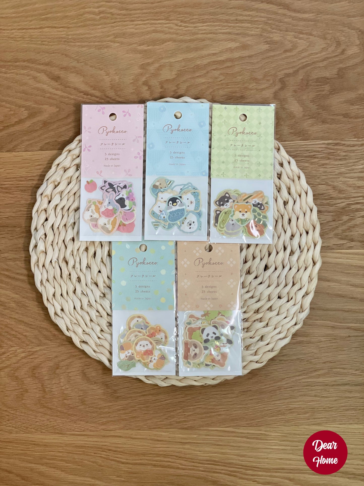 日本製 ❘ Pyokotto可愛動物系列貼紙 (藍色)