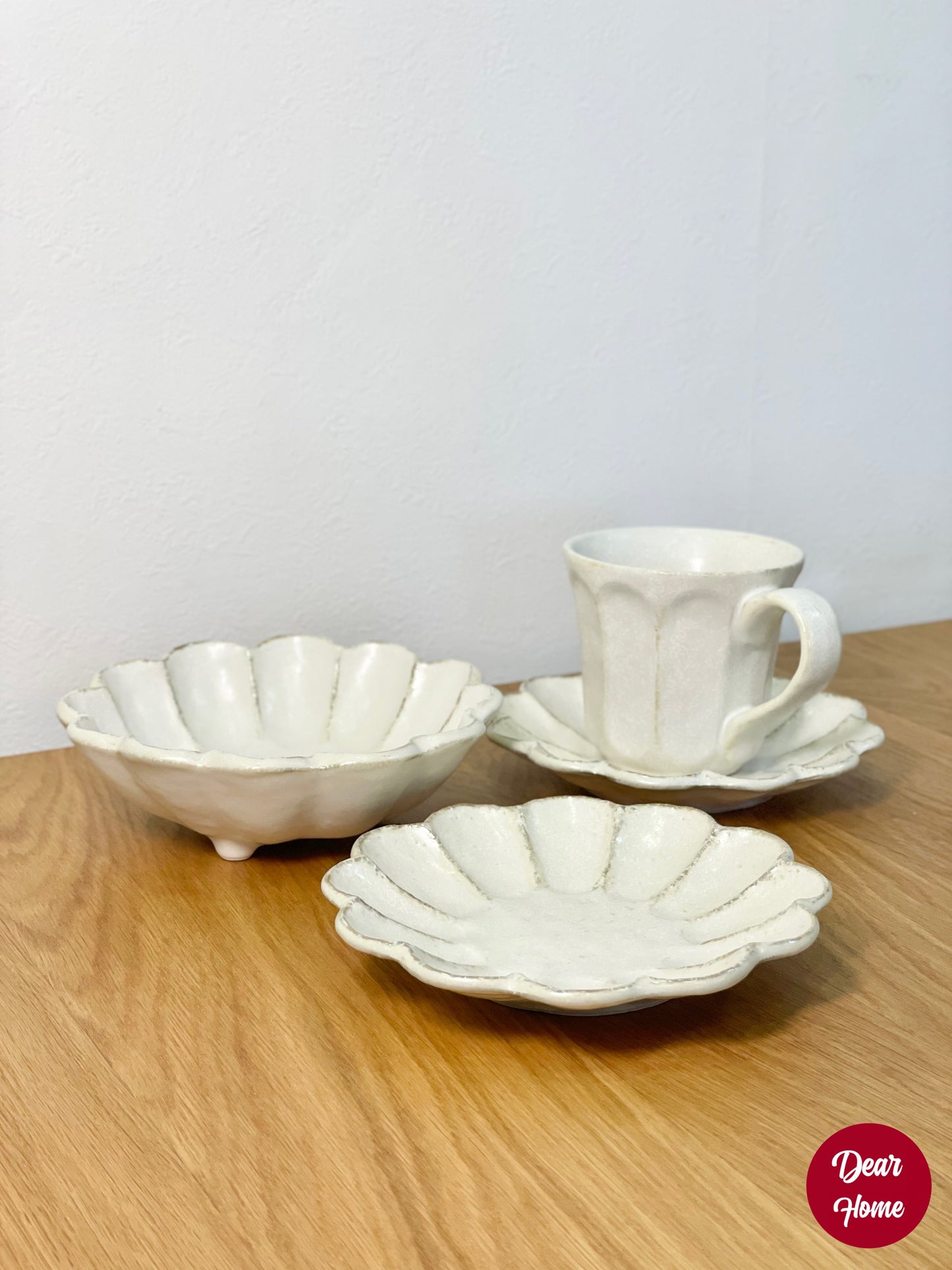 日本製 ❘ Kohyo Rinka小兵系列花形美濃燒餐碟 (15.5cm)