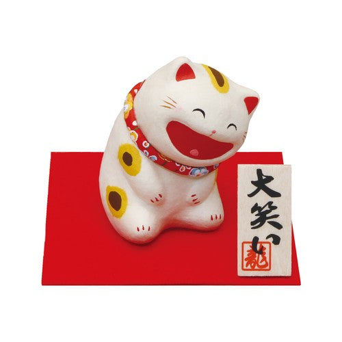 日本製 ❘ 日本和紙大笑貓咪 (坐)