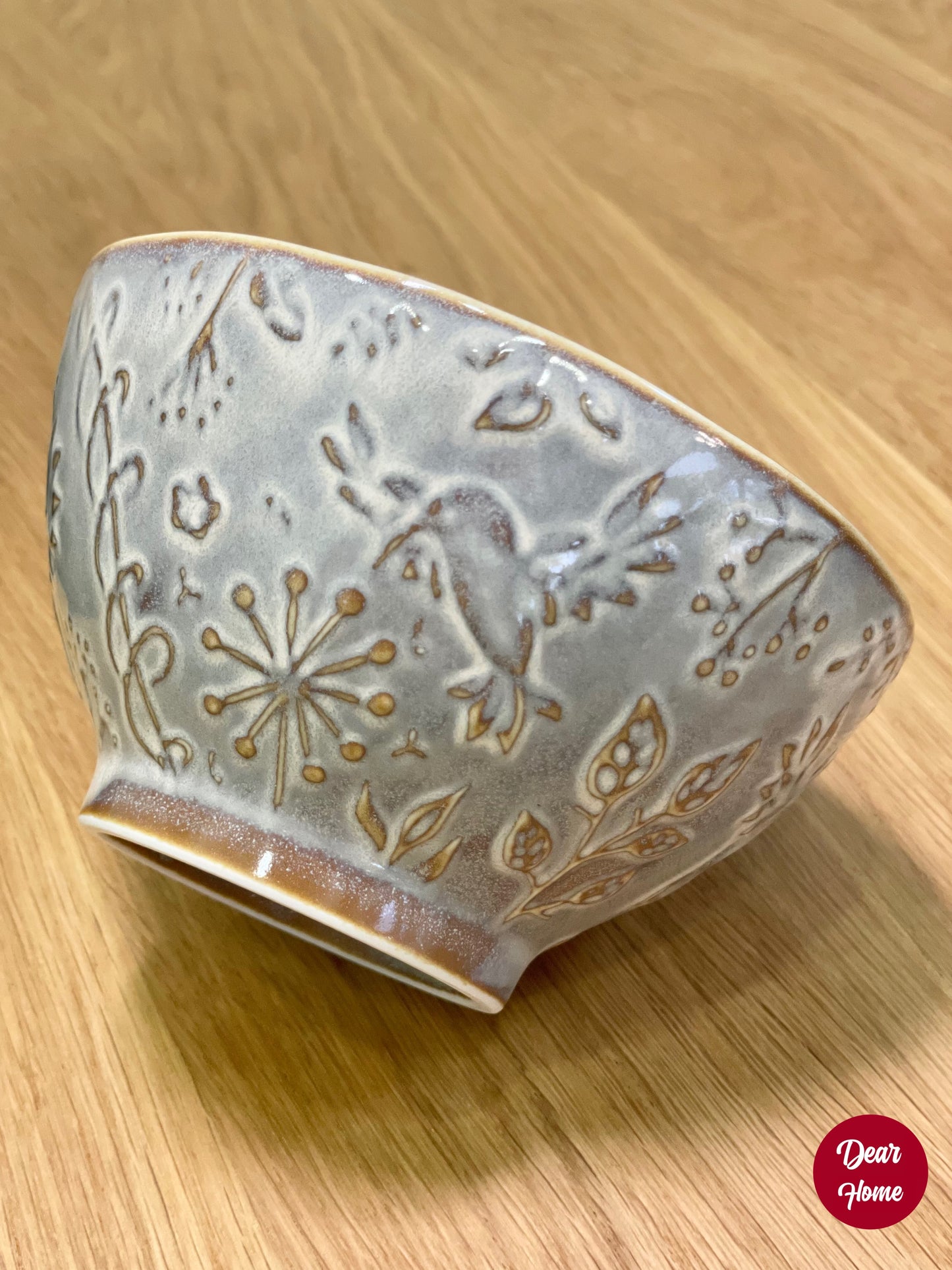 日本製 ❘ 美濃燒蜂鳥浮雕飯碗 (12.5cm)
