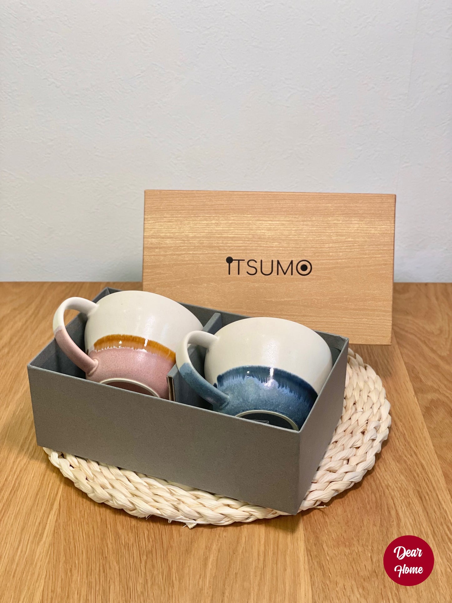 日本製 ❘ Itsumo美濃燒馬克杯對杯連匙禮盒裝 (320ml)
