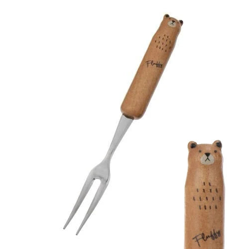 日本製 ❘ Fluffy天然木製動物甜品叉 (12cm)