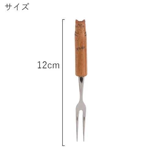 日本製 ❘ Fluffy天然木製動物甜品叉 (12cm)