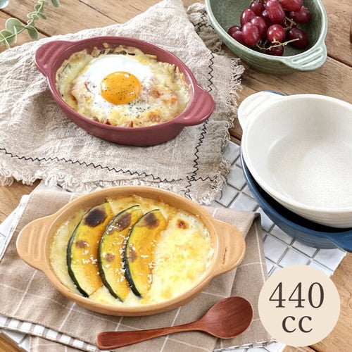 日本製 ❘ 美濃燒橢圓形烤焗盤 (440ml)