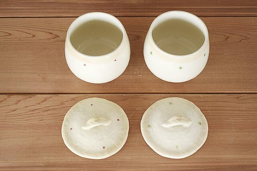 日本製 ❘ 可愛波點美濃燒茶碗蒸 (9cm)