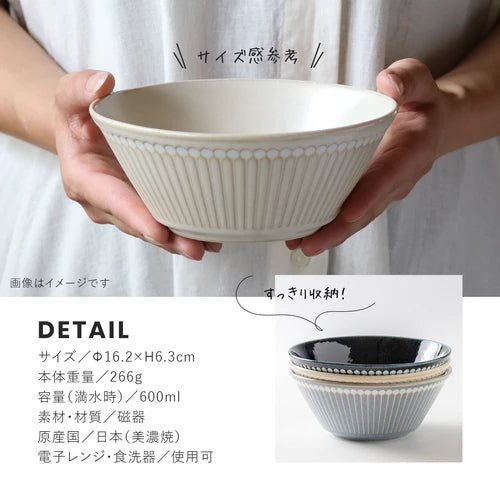 日本製 ❘ Albee系列十草紋美濃燒餐碗 (16.2cm)