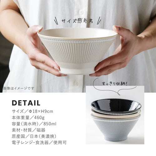日本製 ❘ Albee系列十草紋美濃燒丼飯碗 (18cm)
