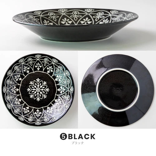 日本製 ❘ 摩洛哥刺繡圖騰美濃燒餐碟 (24cm)