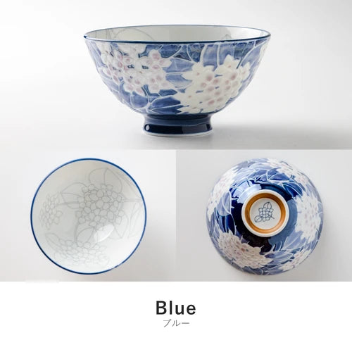 日本製 ❘ Kirakira系列藍色繡球花餐碗 (12.4cm)