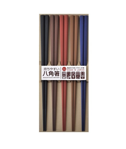 日本製 ❘ Sunlife八角形深色耐熱筷子 (23cm) (5對)