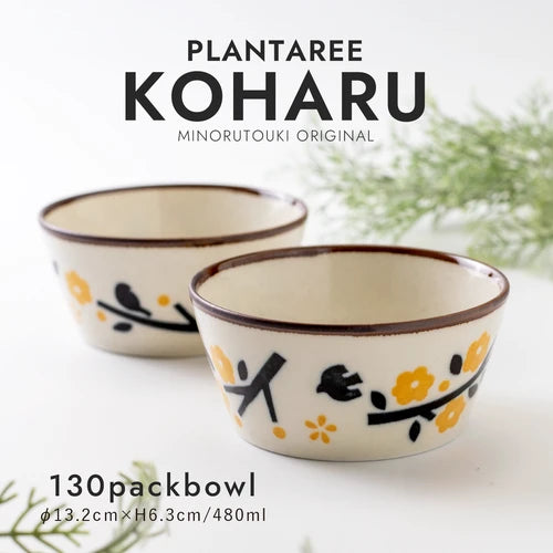 日本製 ❘ Koharu系列黃花美濃燒餐碗 (13.2cm)