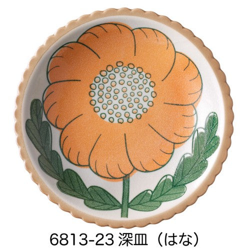 日本製 ❘ Suku Suku系列花卉美濃燒深碟 (21.2cm)