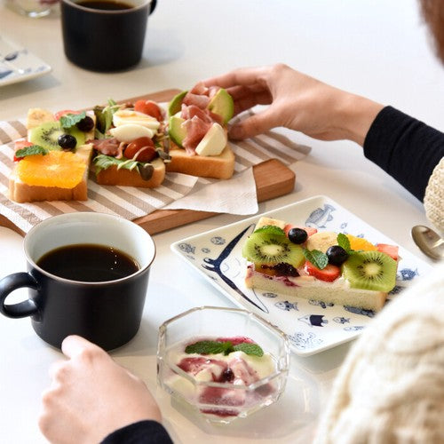 日本製 ❘ Cocomarine系列海洋世界波佐見燒方形餐碟 (17cm)