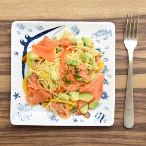 日本製 ❘ Cocomarine系列海洋世界波佐見燒方形餐碟 (17cm)