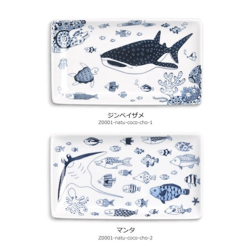日本製 ❘ Cocomarine系列海洋世界波佐見燒長形餐碟