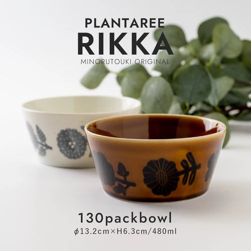 日本製 ❘ Rikka系列花卉美濃燒餐碗 (13.2cm)