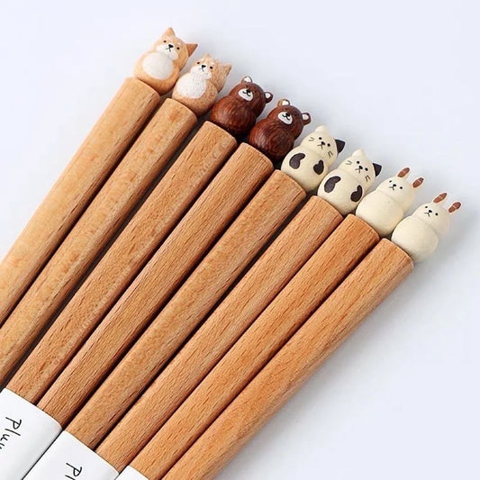 日本製 ❘ Plumpy系列天然木製動物造型筷子 (22.5cm)