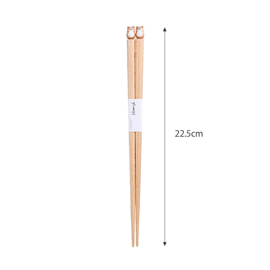 日本製 ❘ Plumpy系列天然木製動物造型筷子 (22.5cm)
