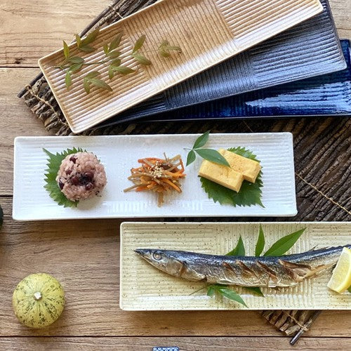 日本製 ❘ 純色條紋美濃燒長碟