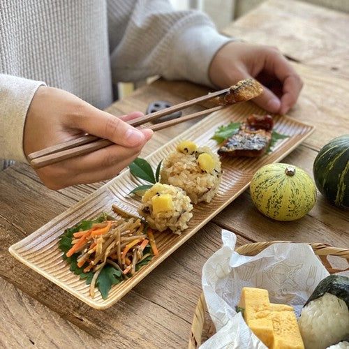 日本製 ❘ 純色條紋美濃燒長碟