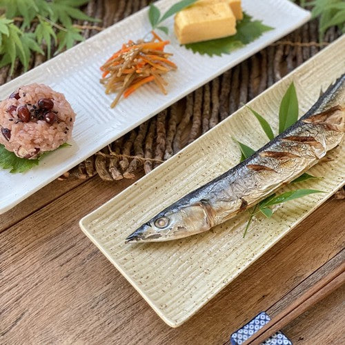 日本製 ❘ 純色條紋美濃燒長碟