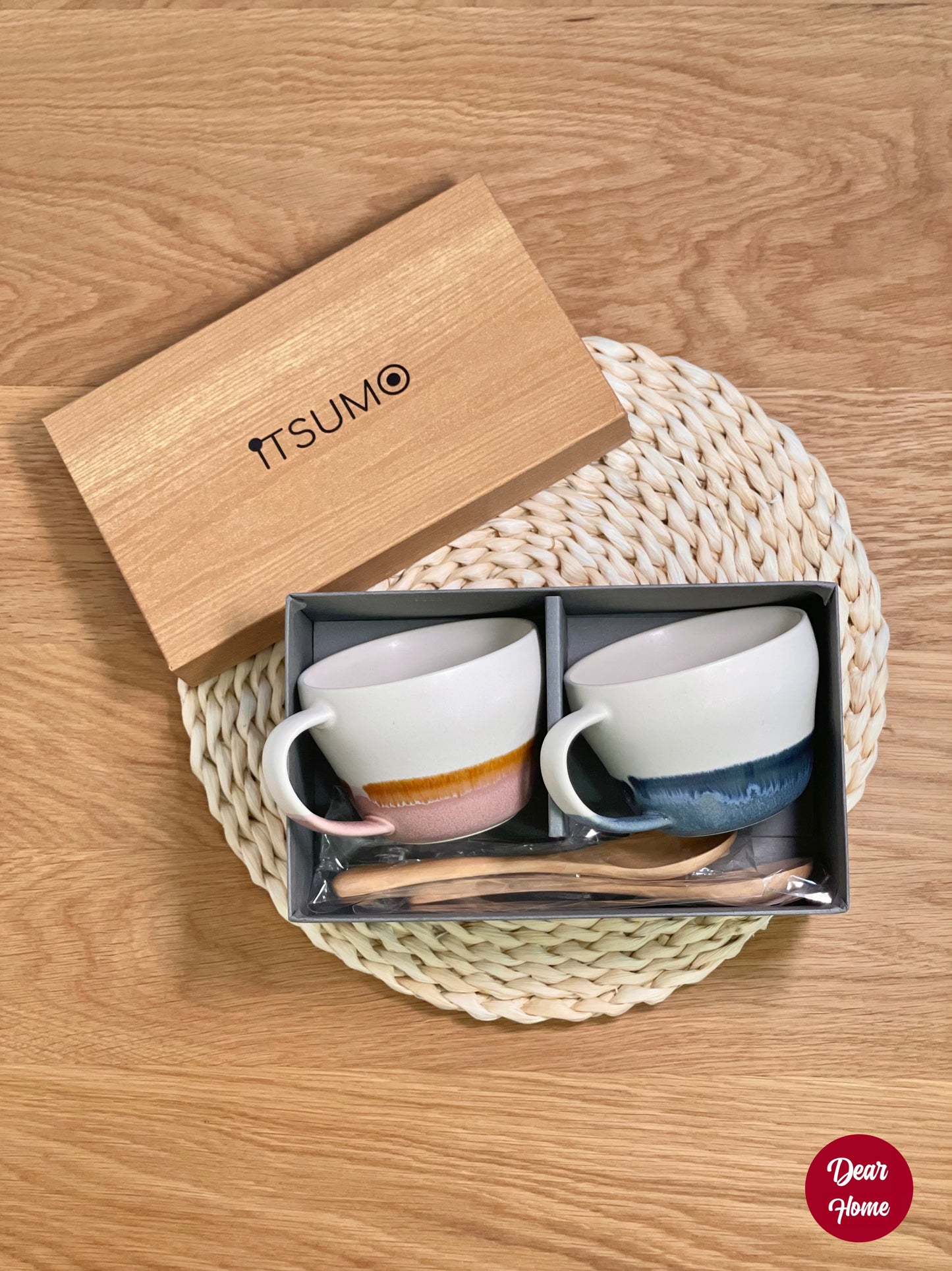 日本製 ❘ Itsumo美濃燒馬克杯對杯連匙禮盒裝 (320ml)
