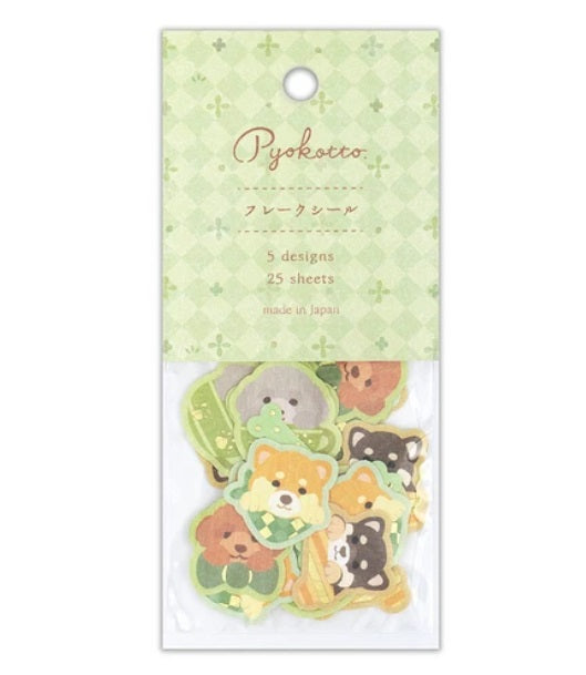 日本製 ❘ Pyokotto系列動物貼紙 (牛油果綠)