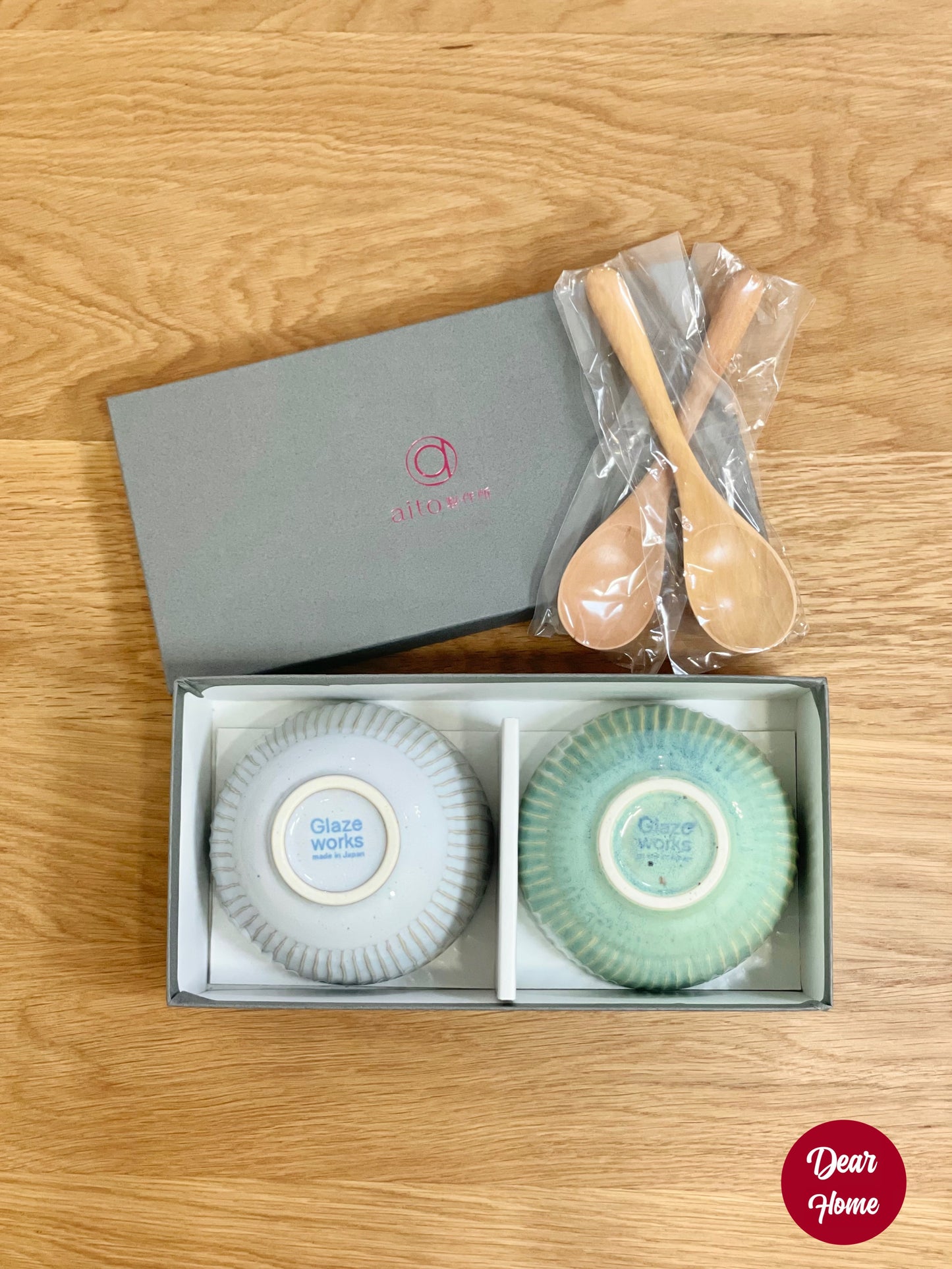 日本製 ❘ Ripple系列美濃燒對碗禮盒 (連木匙)