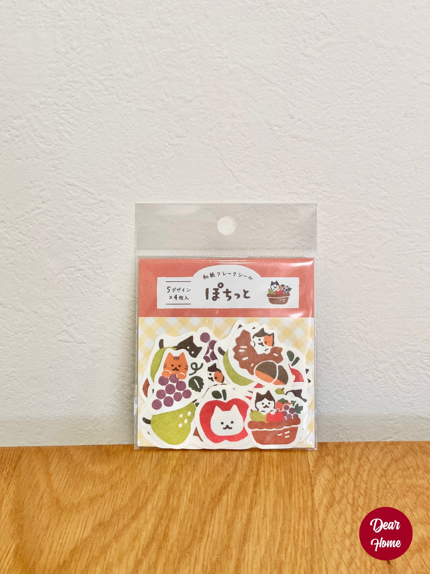 日本製 ❘ 古川紙工和紙貼紙 (貓咪水果)