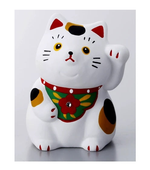 日本製 ❘ 作舍圓臉陶瓷招財貓 (7cm) (白色)