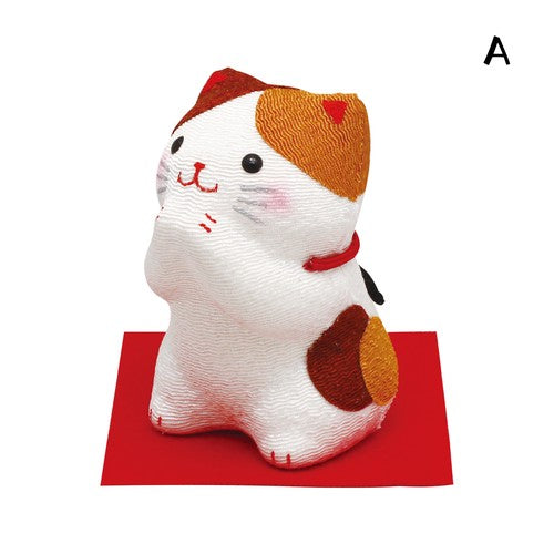 日本製 ❘ 日本絲織布請請祝賀貓咪 (7.5cm)