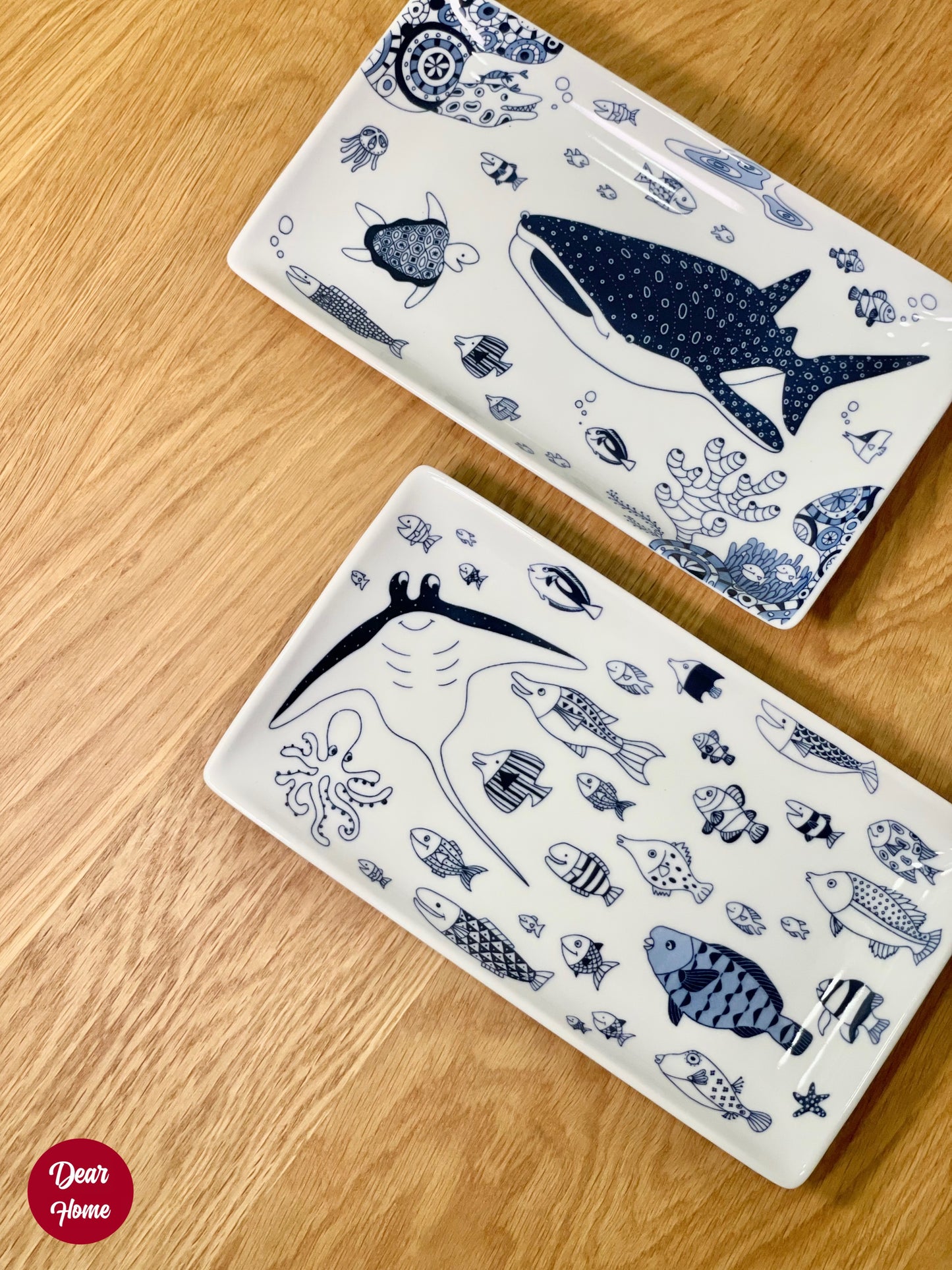 日本製 ❘ Cocomarine系列海洋世界波佐見燒長形餐碟