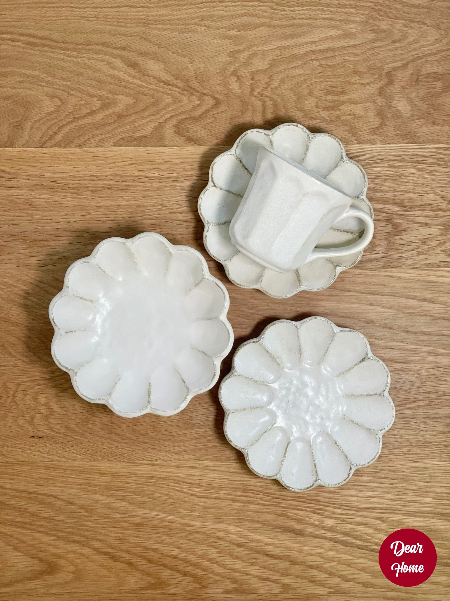 日本製 ❘ Kohyo Rinka小兵系列花形美濃燒餐碟 (15.5cm)