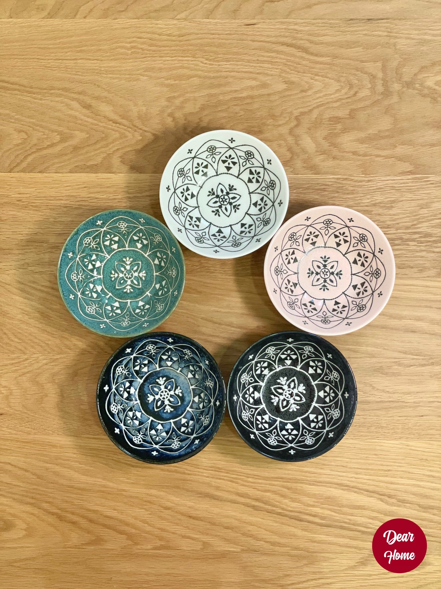 日本製 ❘ 摩洛哥刺繡圖騰美濃燒餐碗 (13.5cm)