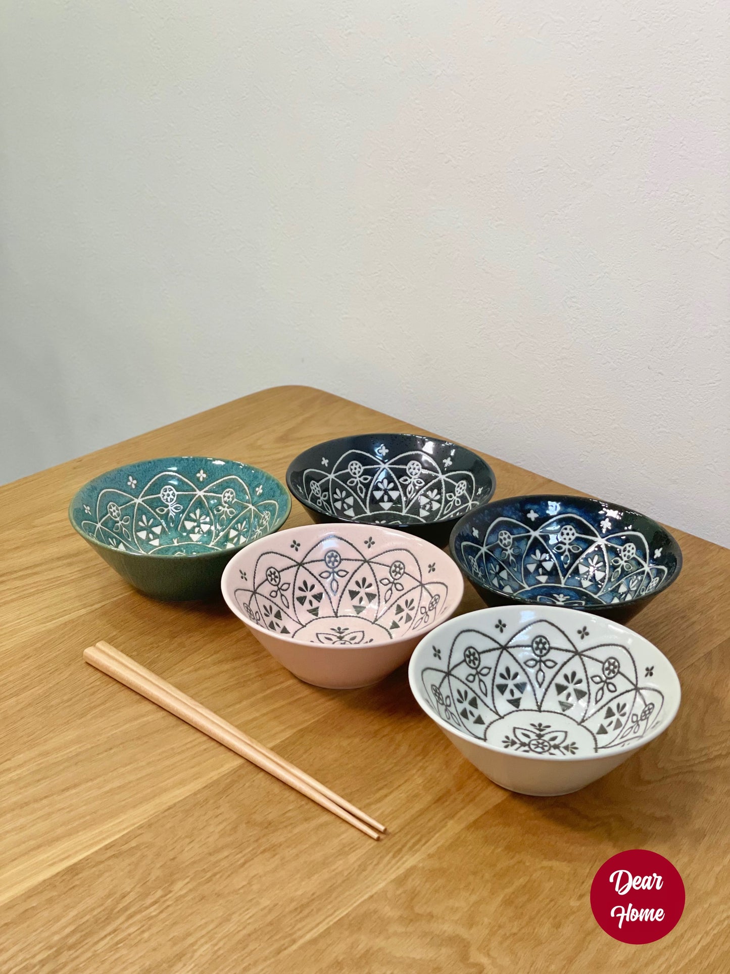 日本製 ❘ 摩洛哥刺繡圖騰美濃燒餐碗 (13.5cm)