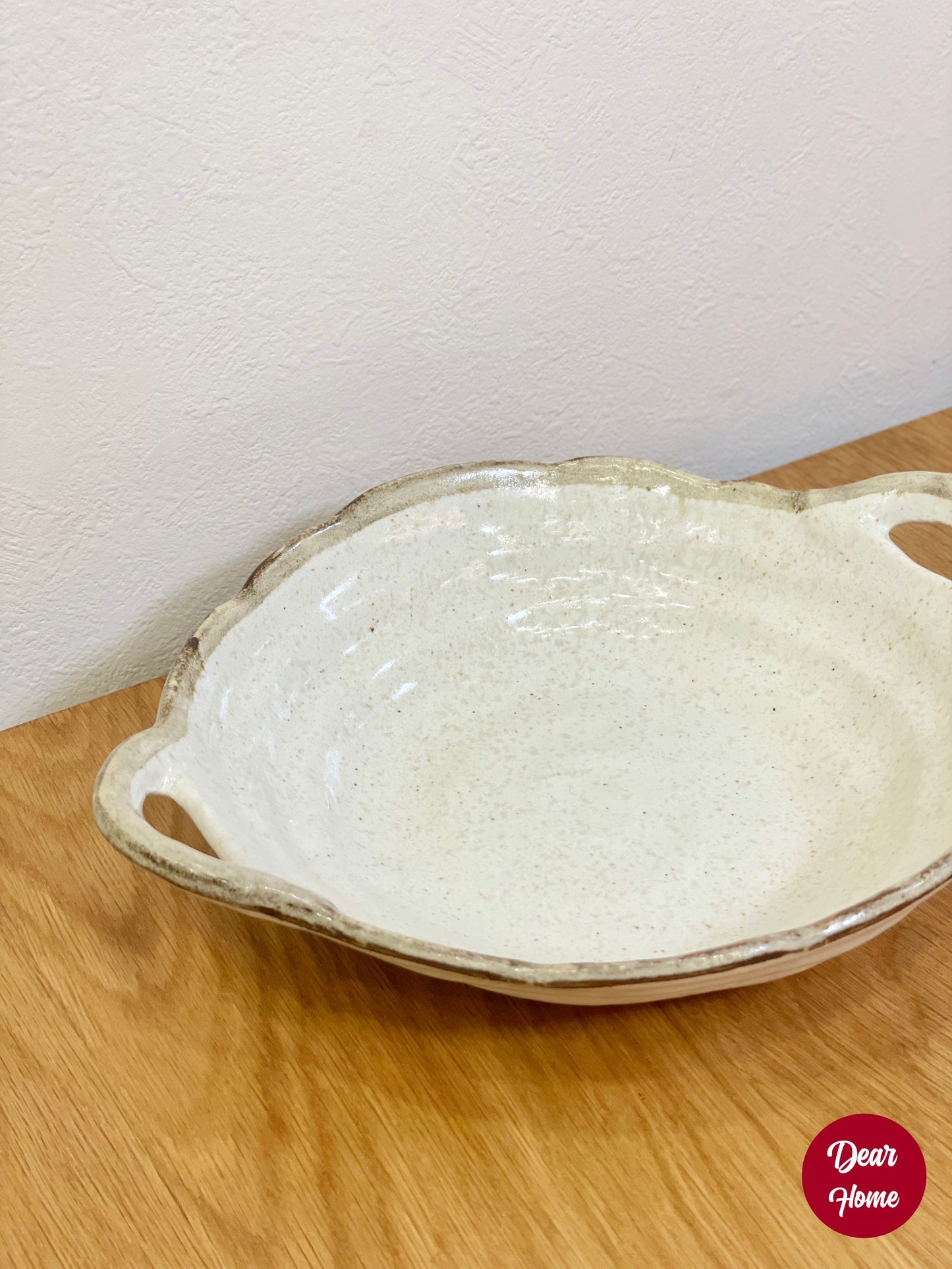 日本製 ❘ 白唐津粗陶系列雙耳餐盤 (土耳其藍)