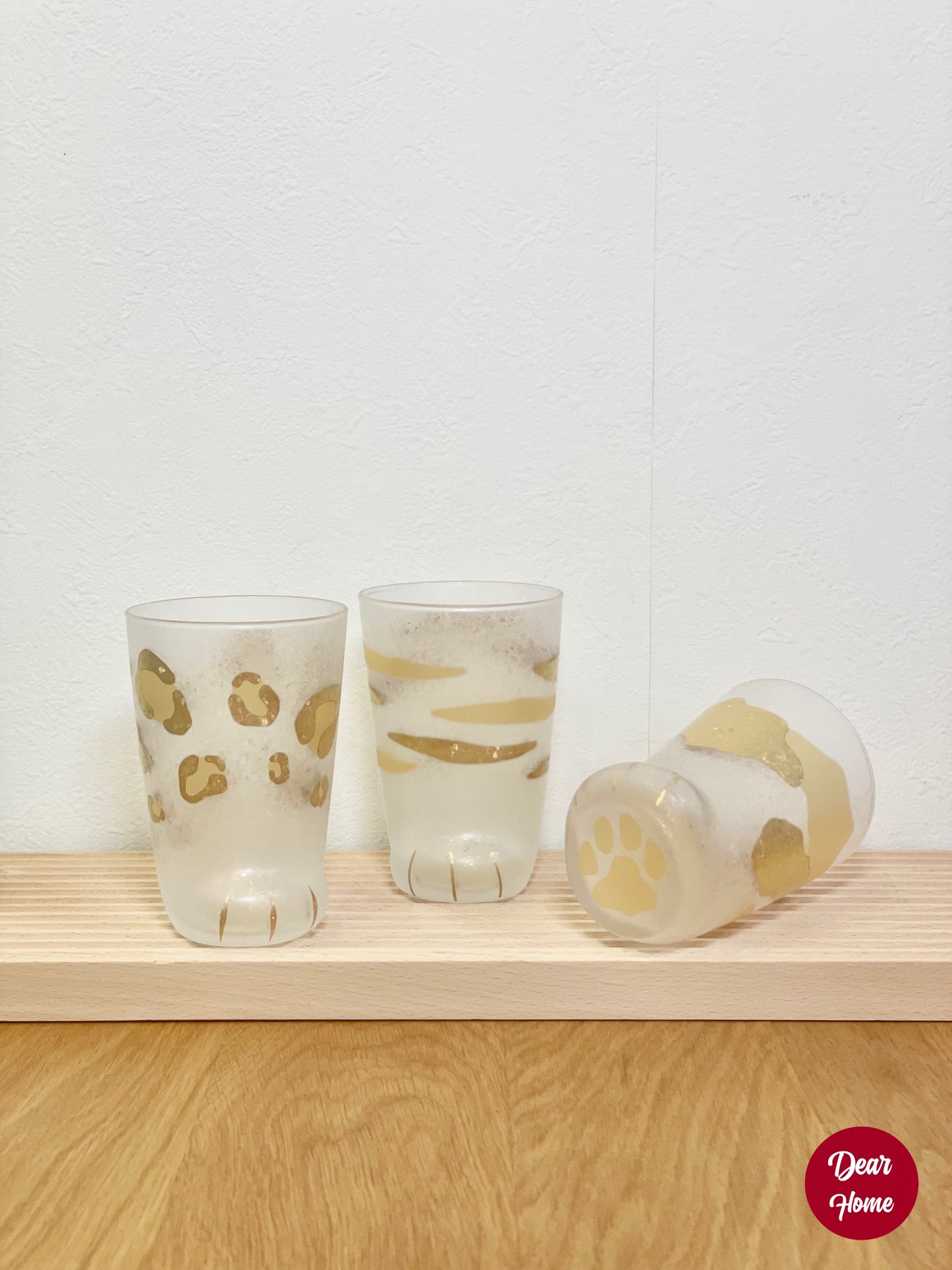 日本製 ❘ Coconeco系列叢林大貓金箔貓腳杯 (300ml)