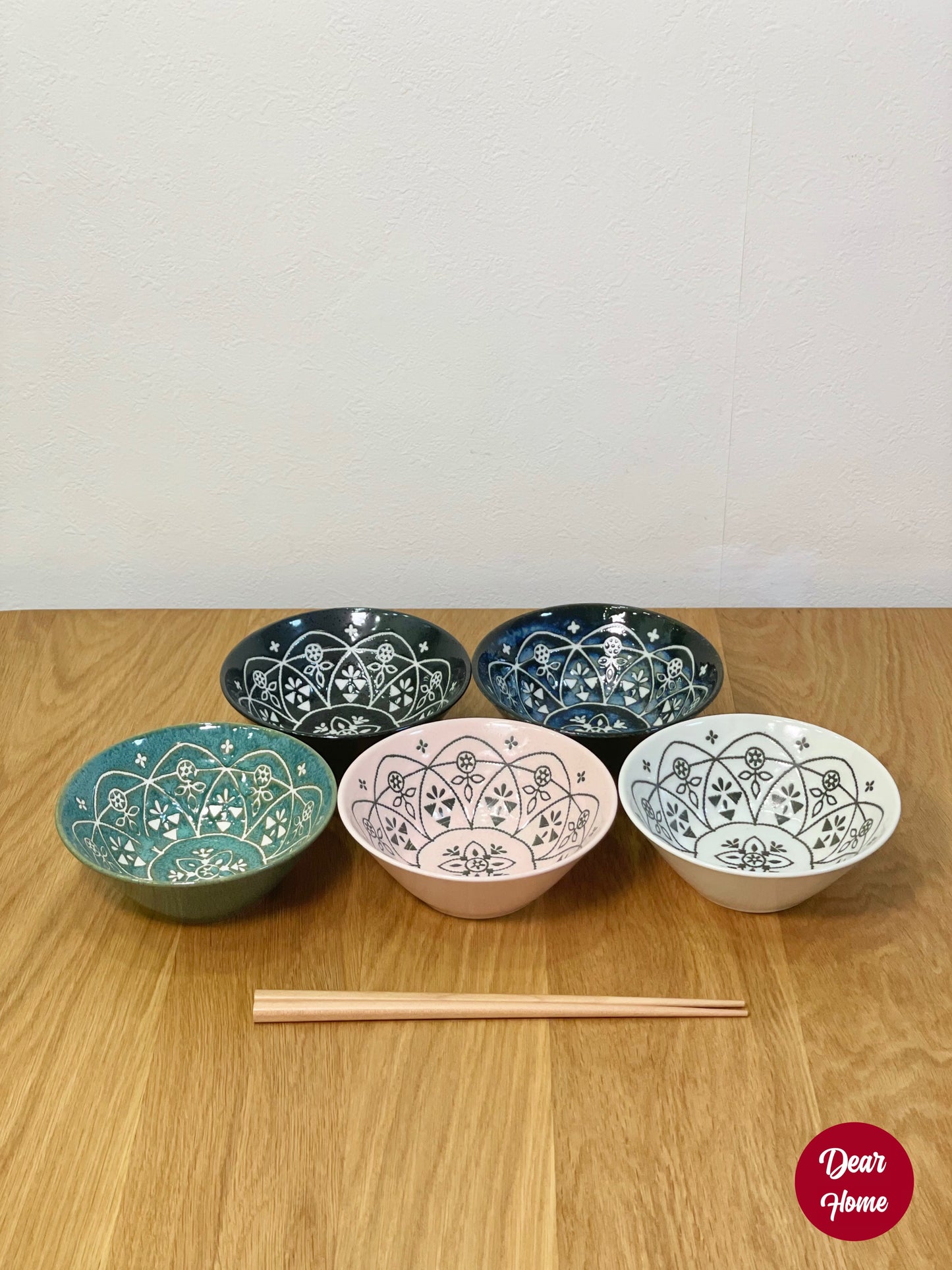 日本製 ❘ 摩洛哥刺繡圖騰美濃燒餐碗 (13.5cm)