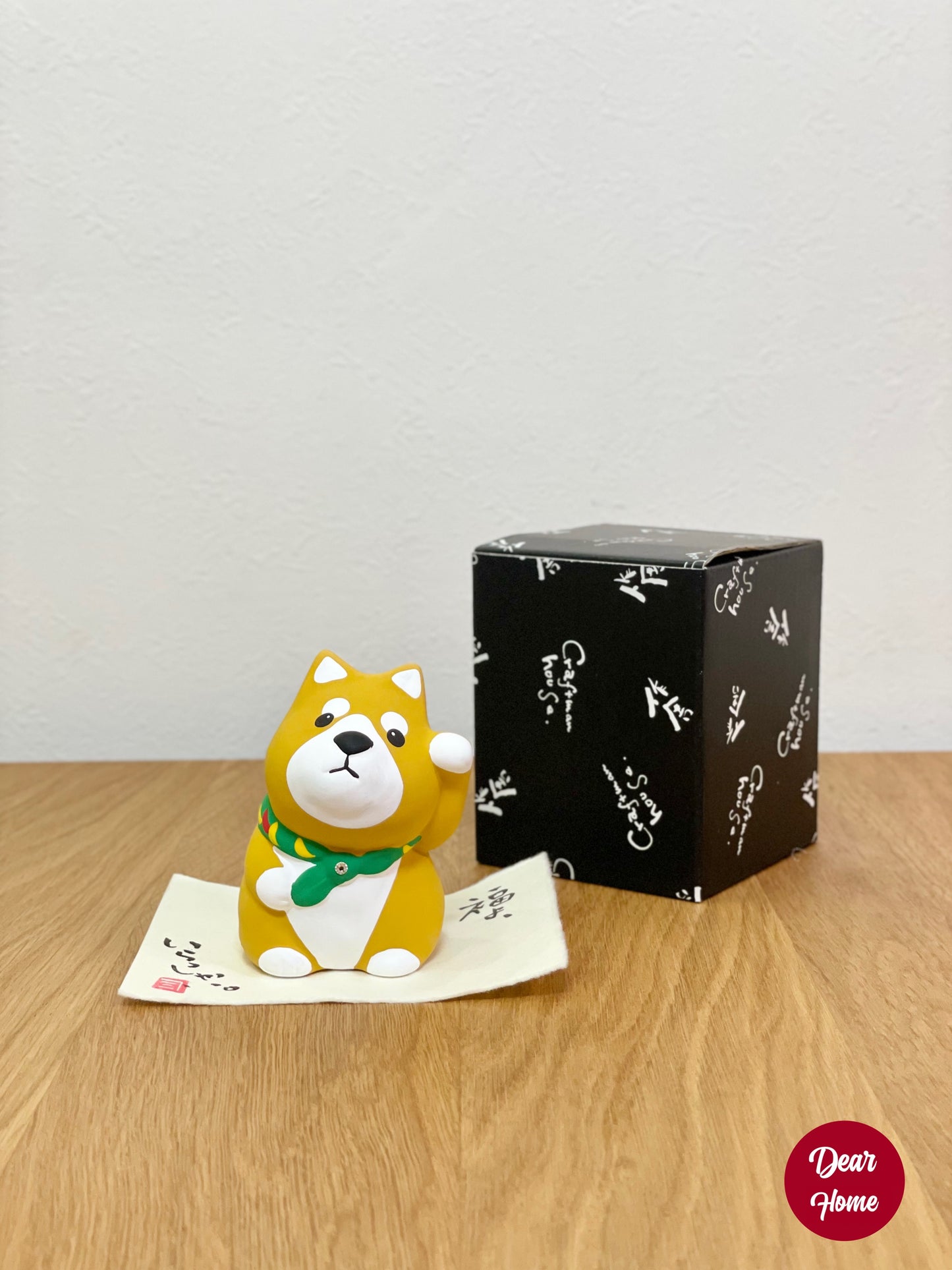 日本製 ❘ 作舍圓臉陶瓷招財柴犬 (7cm) (啡色)