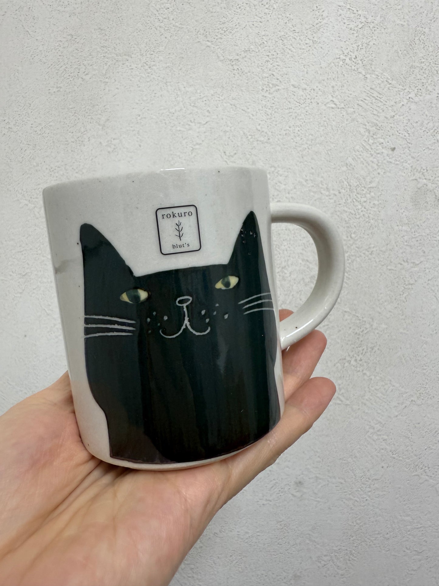 **瑕疵品**日本製 ❘ 六魯手繪貓咪馬克杯 (250ml) (黑貓)