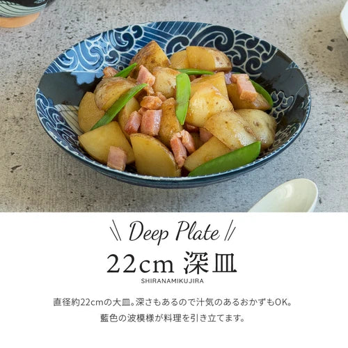 日本製 ❘ 白浪鯨系列美濃燒餐碟 (22cm)