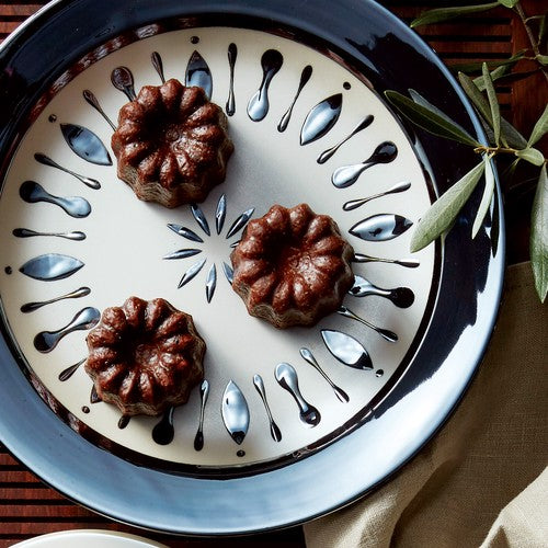 **瑕疵品** 日本製 ❘ 黑白珠光面餐碟禮盒裝 (23.5cm)