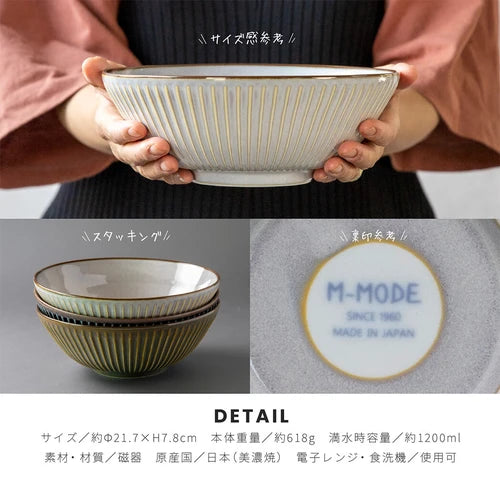 日本製 ❘ Sendan系列美濃燒湯麵碗 (21.7cm)