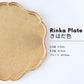 日本製 ❘ Rinka系列花形織紋美濃燒餐碟 (GY)